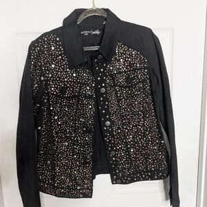 Riders by Lee Black Rhinestone Embelished Denim Jacket
